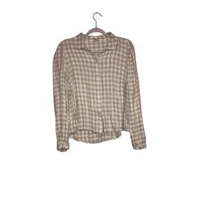 a.n.a Beige Checkered Blouse
